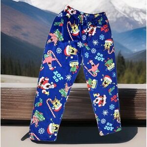 Spongebob Squarepants Pajama Pants‎ Womens M Medium Blue Christmas 2024